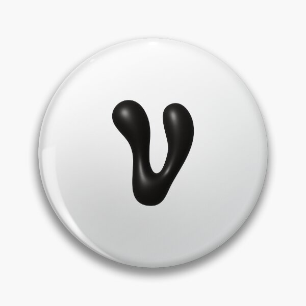 Item preview, Glossy Black Blob Letter V 3D Typography Art designed and sold by uncoXab.