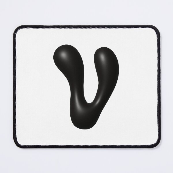 Item preview, Glossy Black Blob Letter V 3D Typography Art designed and sold by uncoXab.