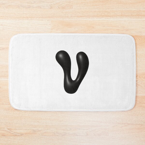Item preview, Glossy Black Blob Letter V 3D Typography Art designed and sold by uncoXab.