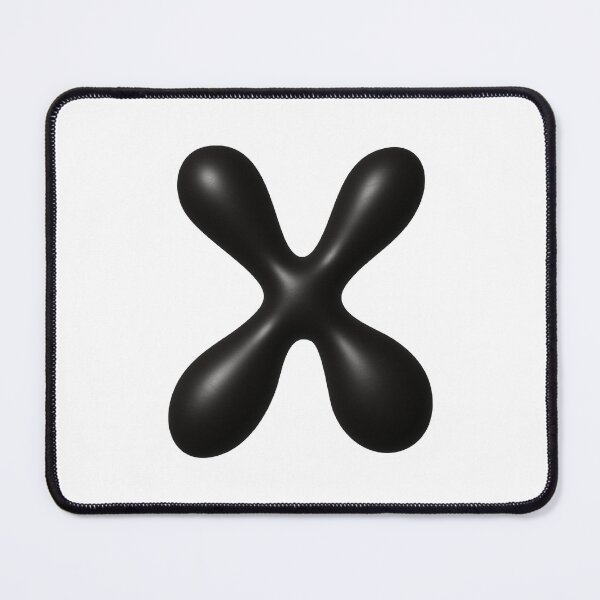 Item preview, Glossy Black Blob Letter X 3D Typography Art designed and sold by uncoXab.