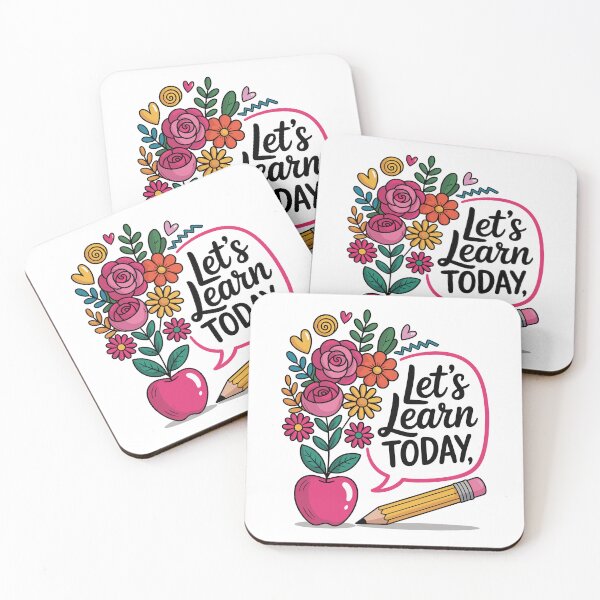Artikelvorschau, Let's Learn Today Colorful School Flower Apple Design with Pencil for Teachers and Classroom Vibes entworfen und verkauft von EidosEmporiium.