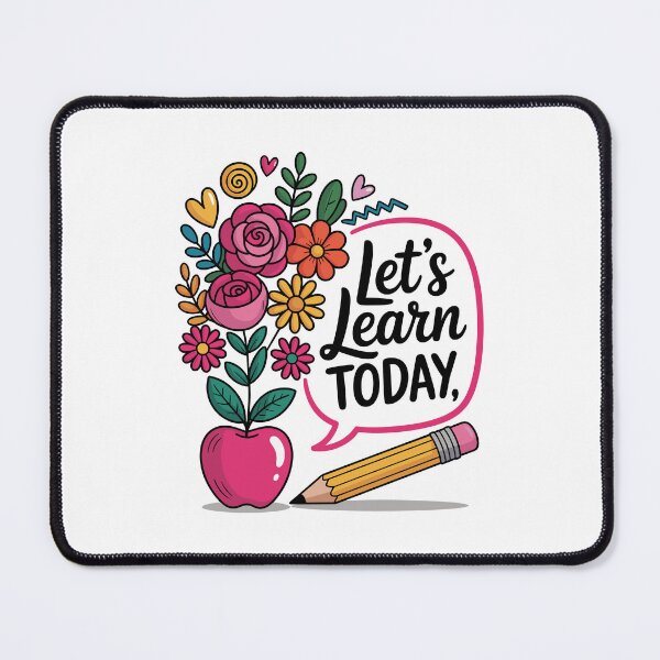 Artikelvorschau, Let's Learn Today Colorful School Flower Apple Design with Pencil for Teachers and Classroom Vibes entworfen und verkauft von EidosEmporiium.