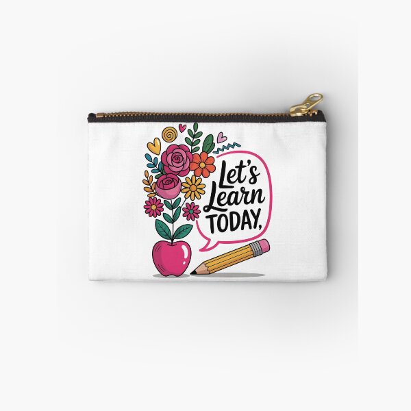 Artikelvorschau, Let's Learn Today Colorful School Flower Apple Design with Pencil for Teachers and Classroom Vibes entworfen und verkauft von EidosEmporiium.