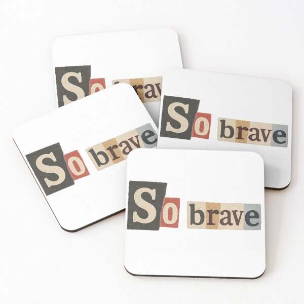 Item preview, Collage text so brave on torn paper, isolated PNG transparent background, AI generated designed and sold by dvoevnore.