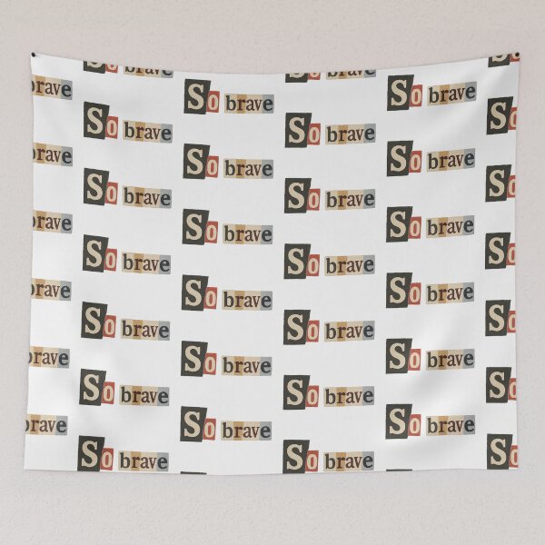 Item preview, Collage text so brave on torn paper, isolated PNG transparent background, AI generated designed and sold by dvoevnore.