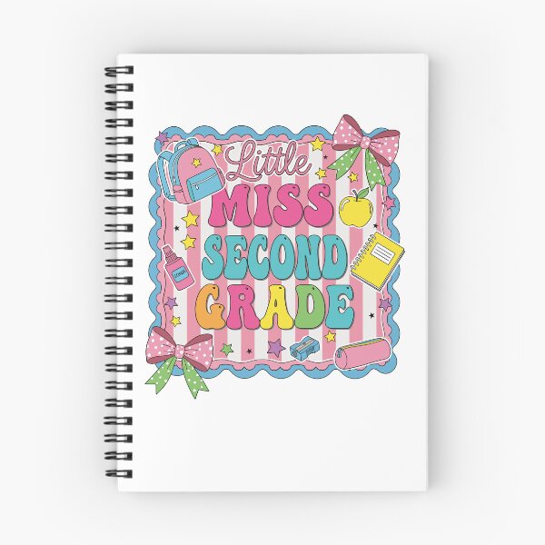 Item preview, Little Miss Second Grade Cute Pink Back to School Design with Apple, Notebooks and Bows	 designed and sold by EidosEmporiium.