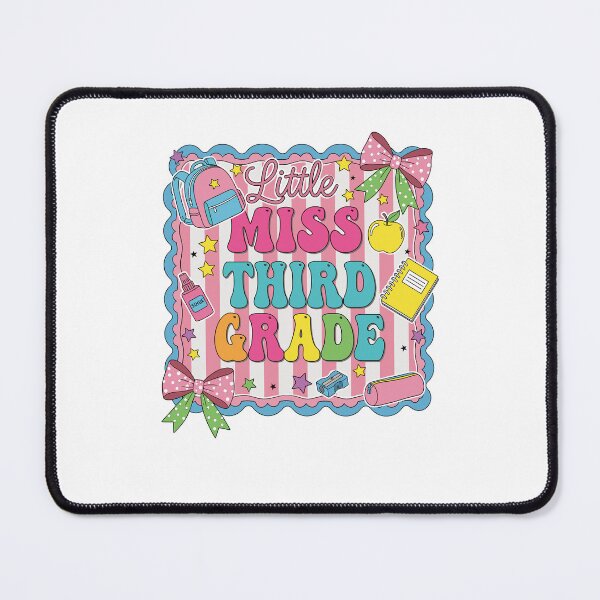 Item preview, Little Miss Third Grade Colorful Pastel School Design with Notebook, Bows, and Apple for Girls designed and sold by EidosEmporiium.