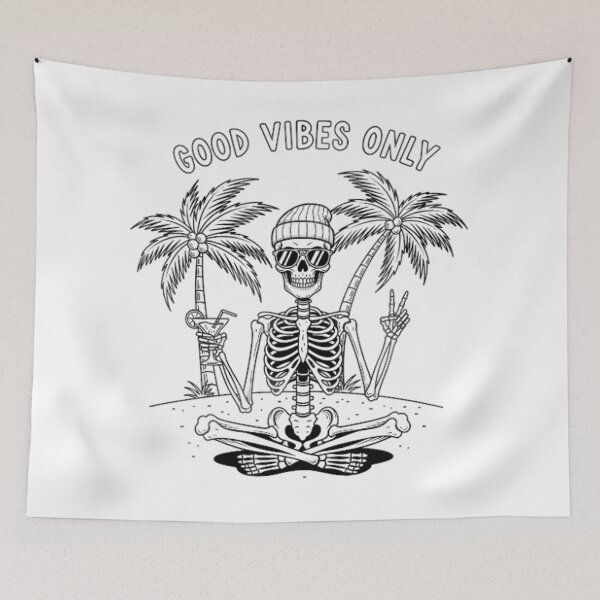 Item preview, Good Vibes Skeleton designed and sold by Linework Studio.
