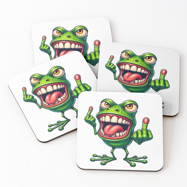 Item preview, Funny frog showing two middle fingers designed and sold by HolaJosephina.