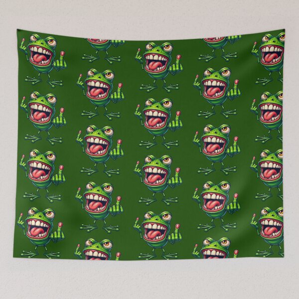 Item preview, Funny frog showing two middle fingers designed and sold by HolaJosephina.