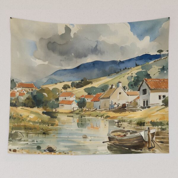 Item preview, The Mill at Tuckenhay3（watercolour + AI） designed and sold by artsmeow.