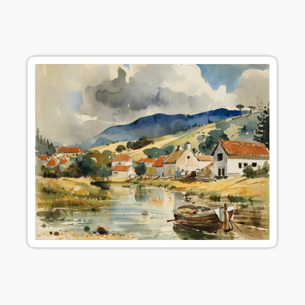 Item preview, The Mill at Tuckenhay3（watercolour + AI） designed and sold by artsmeow.