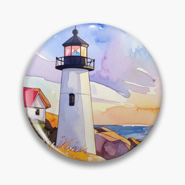 Item preview,  Nubble Lighthouse Watercolor Coastal Charm of York, Maine designed and sold by Willow Sage.