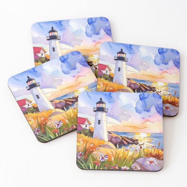 Item preview,  Nubble Lighthouse Watercolor Coastal Charm of York, Maine designed and sold by Willow Sage.