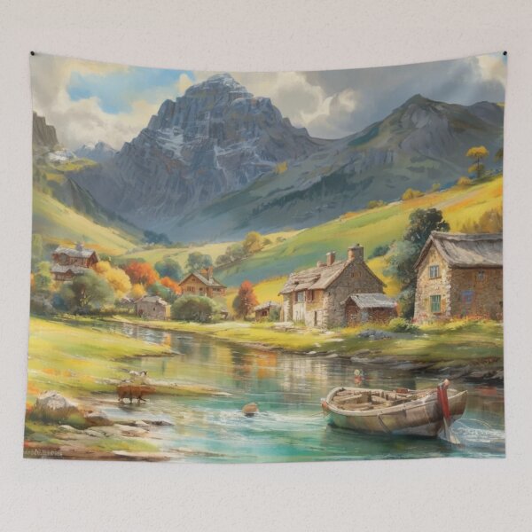 Item preview, The Mill at Tuckenhay（watercolour + AI） designed and sold by artsmeow.