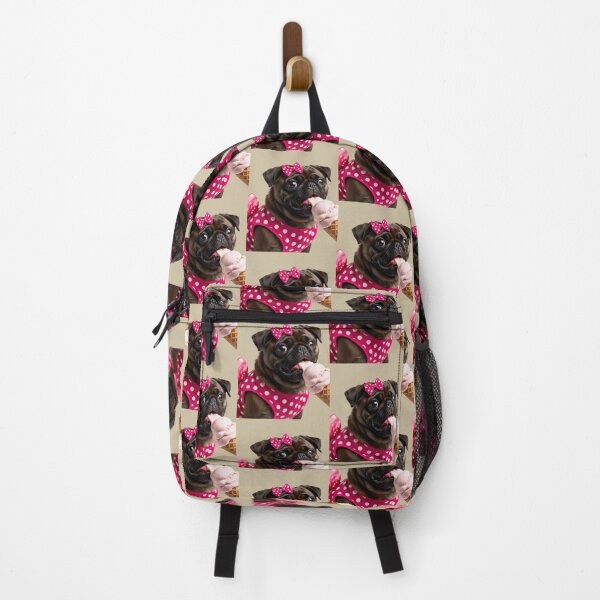 Item preview, Pug eats strawberry ice cream designed and sold by MitMopsundHerz Rosinchens_Welt.