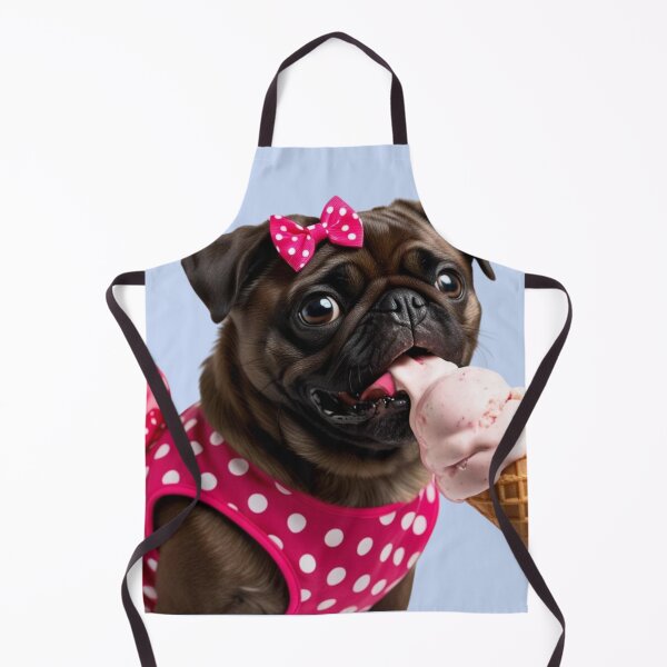 Item preview, Pug eats strawberry ice cream designed and sold by MitMopsundHerz Rosinchens_Welt.