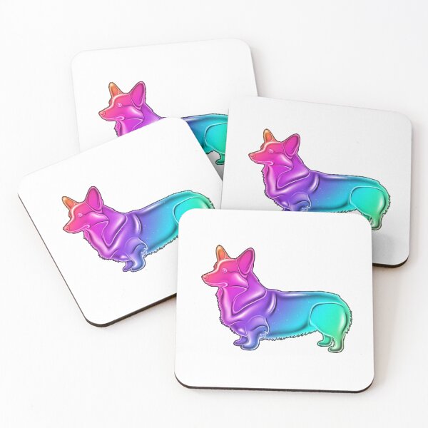 Item preview, Holographic Fade Corgi — Futuristic Dog Silhouette with Intense Iridescent Gradient  designed and sold by zoughlal.