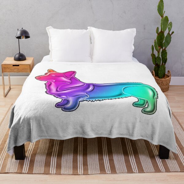 Item preview, Holographic Fade Corgi — Futuristic Dog Silhouette with Intense Iridescent Gradient designed and sold by zoughlal.