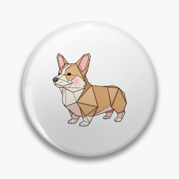 Item preview, Origami Corgi — Stylized Paper-Folded Dog with Angular Cream and Tan Polygons  designed and sold by zoughlal.