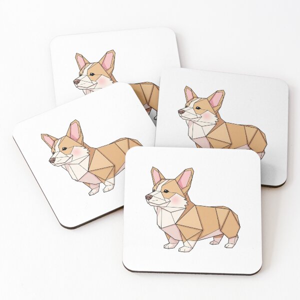 Item preview, Origami Corgi — Stylized Paper-Folded Dog with Angular Cream and Tan Polygons  designed and sold by zoughlal.