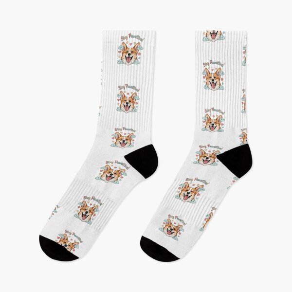 Item preview, Stay Pawsitive Corgi — Cheerful Dog with Floating Hearts and Playful Script  designed and sold by zoughlal.