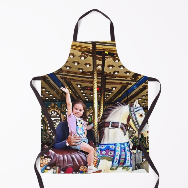 Item preview, Little Girl Waving Hi From Carousel designed and sold by Susan Savad.