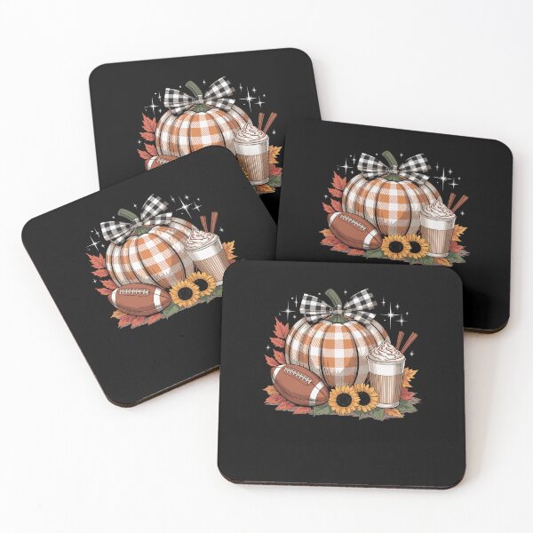 Item preview, Fall Football Pumpkin Latte Design with Bow, Sunflowers, Whipped Coffee, and Autumn Leaves designed and sold by EidosEmporiium.