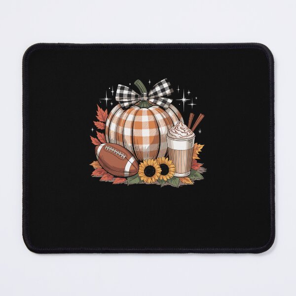 Item preview, Fall Football Pumpkin Latte Design with Bow, Sunflowers, Whipped Coffee, and Autumn Leaves designed and sold by EidosEmporiium.