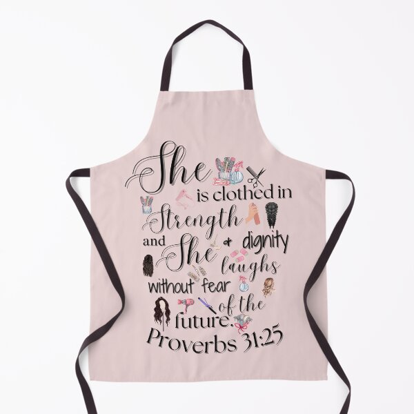 Item preview, She is Clothed in Strength and Dignity | Proverbs 31:25 Hair Stylist Design designed and sold by PW31Boutique.