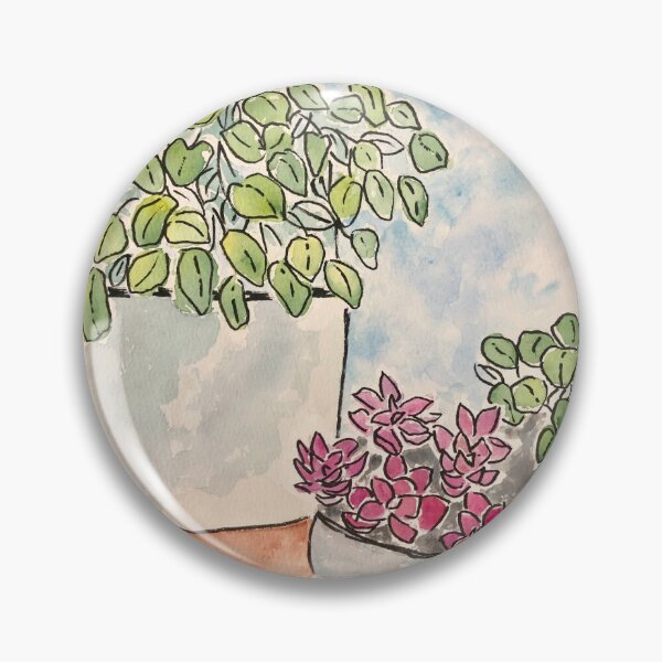 Item preview, Succulent Serenity – Watercolor Ink Plant Duo designed and sold by TheWorstedGrey.