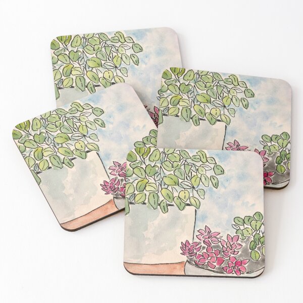 Item preview, Succulent Serenity – Watercolor Ink Plant Duo designed and sold by TheWorstedGrey.