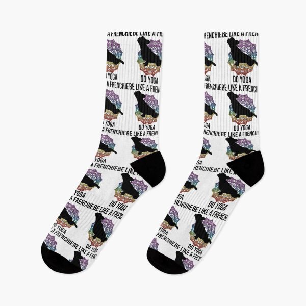 Item preview, frenchie do yoga black silhouette text transparent background designed and sold by FrenchieStyle25.