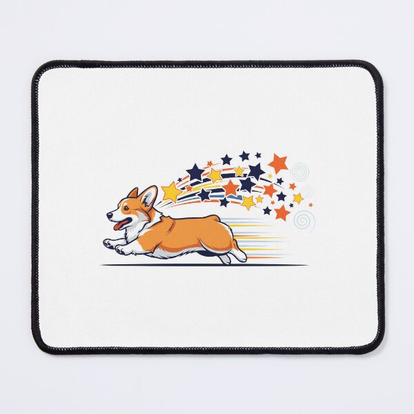 Item preview, Comet Trail Corgi — Energetic Sprinting Dog with Dynamic Starry Tail Arc designed and sold by zoughlal.