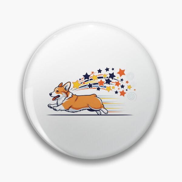 Item preview, Comet Trail Corgi — Energetic Sprinting Dog with Dynamic Starry Tail Arc  designed and sold by zoughlal.