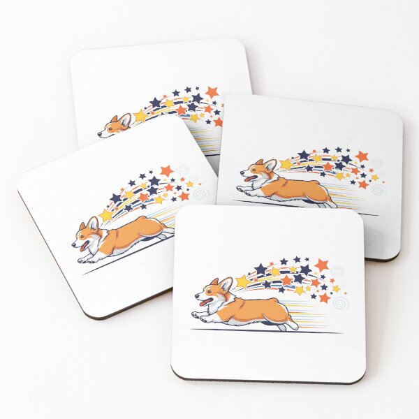 Item preview, Comet Trail Corgi — Energetic Sprinting Dog with Dynamic Starry Tail Arc  designed and sold by zoughlal.