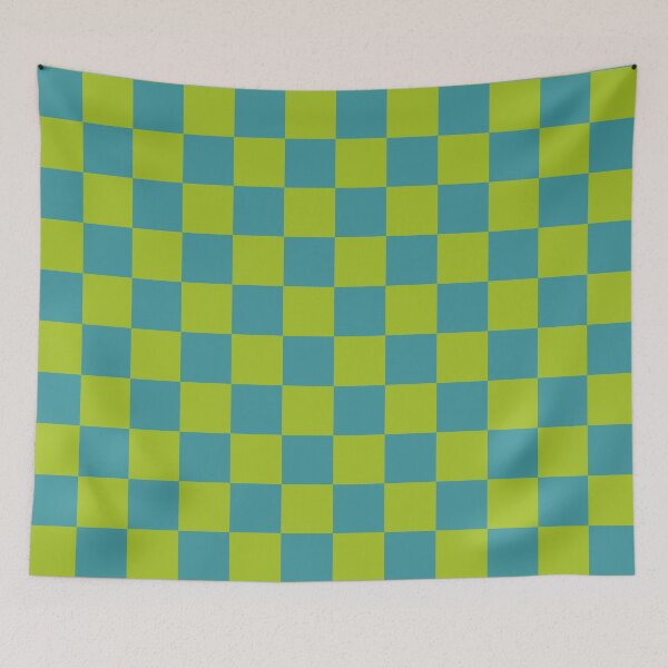 Item preview, Checkerboard Pattern Blue and Chartreuse designed and sold by tonymagnerart.