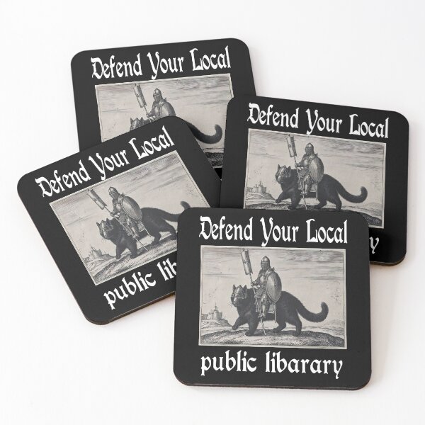 Item preview, Defend Your Local Public Library Funny Cat Knight Cats 2 designed and sold by modoodles357.