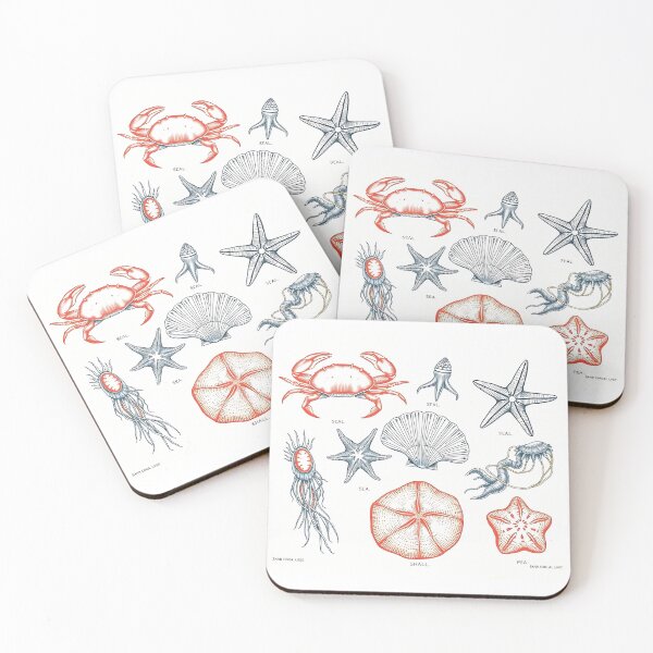 Item preview, Marine fauna – crabs, starfish & mussels designed and sold by Zazeyy.