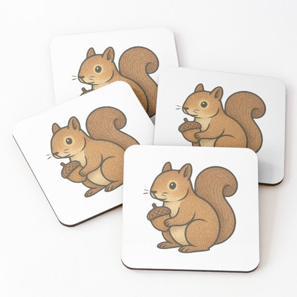 Item preview, Cute Squirrel Holding Acorn – Autumn Forest Animal Art designed and sold by Vendeloc.