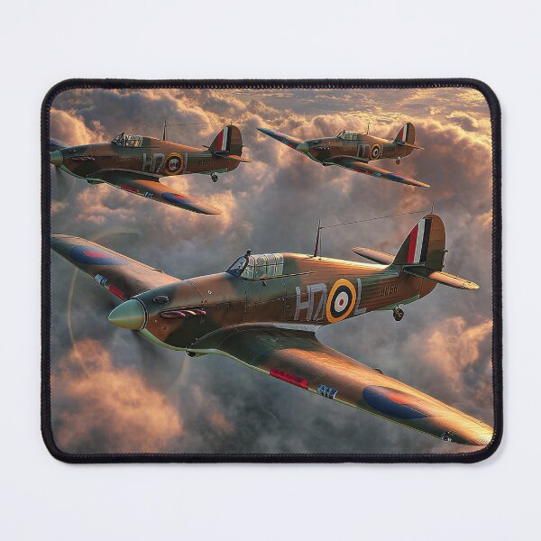 Item preview, RAF Hurricane Formation Battle Line Over Water designed and sold by Skyframe Aviation.