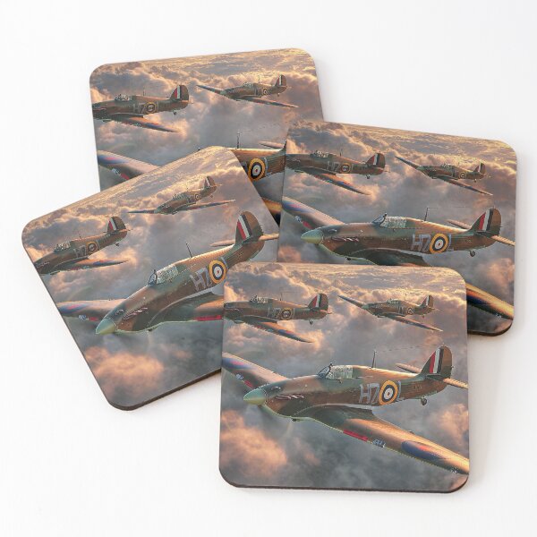 Item preview, RAF Hurricane Formation Battle Line Over Water designed and sold by Skyframe Aviation.