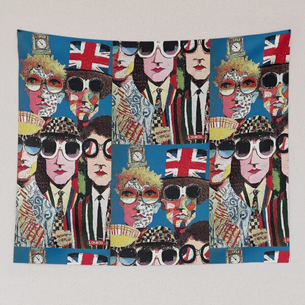 Item preview, Celebrate London Cool- Swinging Sixties Icons in Bold Style and Retro Flair Abstract Digital AI Pop Art designed and sold by OlfactoART Studio.