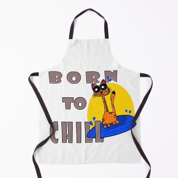 Item preview, Born to Chill – Cute Cartoon Cat Design designed and sold by ForcePrint.