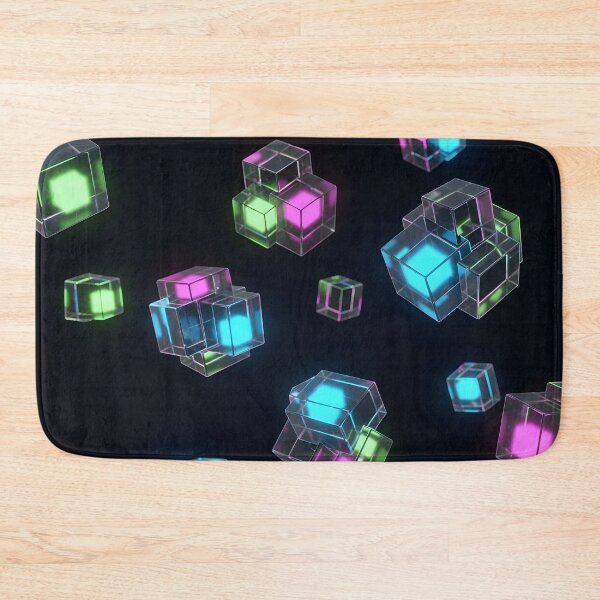 Item preview, Neon Glass Cubes On Dark Background designed and sold by AdminX1100.