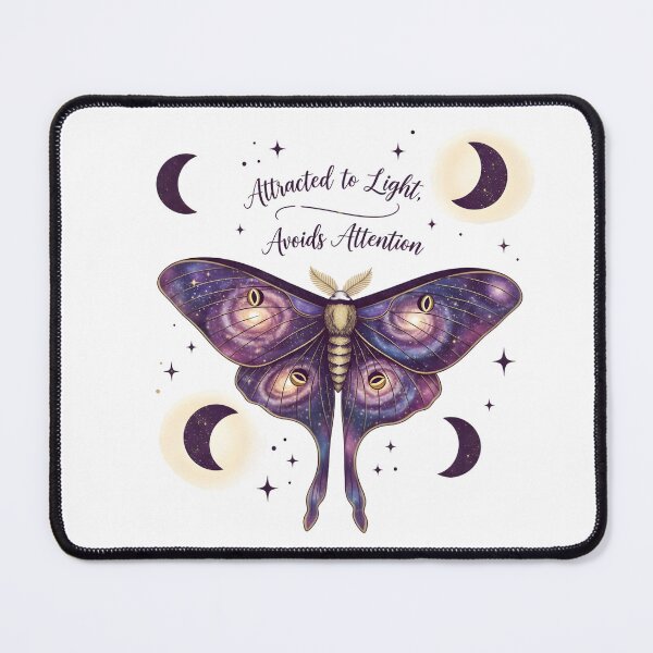 Item preview, Attracted to Light, Avoids Attention – Cosmic Moth Introvert Digital Art designed and sold by AnnDesignStudio.