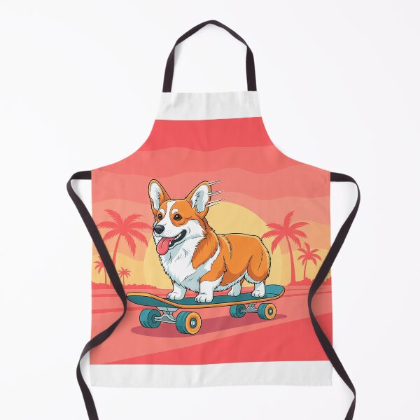 Item preview, Surf Skater Corgi — Playful Dog on Retro Skateboard with Vibrant Sunset Background designed and sold by zoughlal.