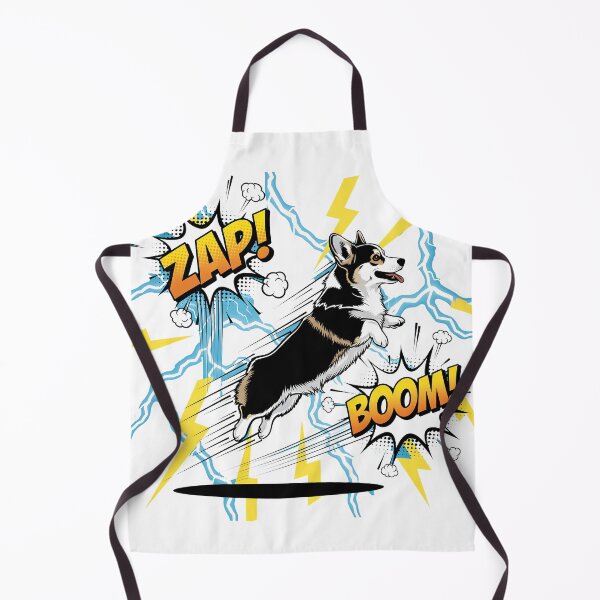 Item preview, Lightning Bolt Hero Corgi — Leaping Dog with Neon Lightning and Comic Explosions designed and sold by zoughlal.
