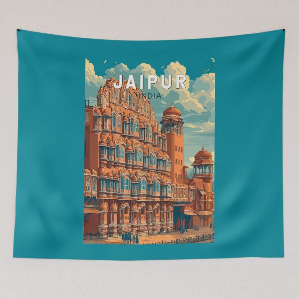 Item preview, Jaipur India Illustration Travel Art Vintage designed and sold by KrisSidDesigns.