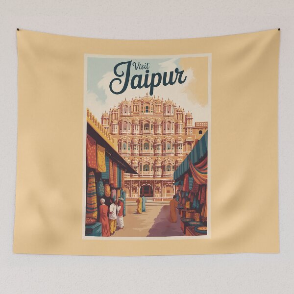 Item preview, Jaipur India Hawa Mahal Illustration Travel Art Vintage designed and sold by KrisSidDesigns.